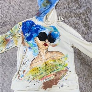 Custom hand painted hoodie